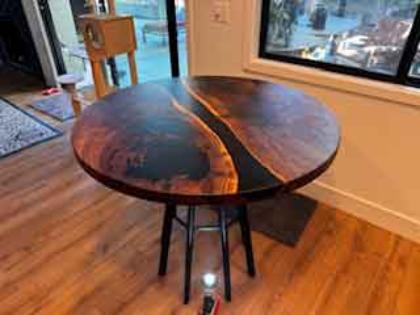 Black-Epoxy-And-Walnut-Round-Dining-Table-Top-View